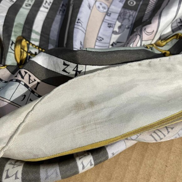 HERMES Dies Et Hore Square Silk Scarf Astrology Gray Multicolor Carre 90 - Picture 11 of 11